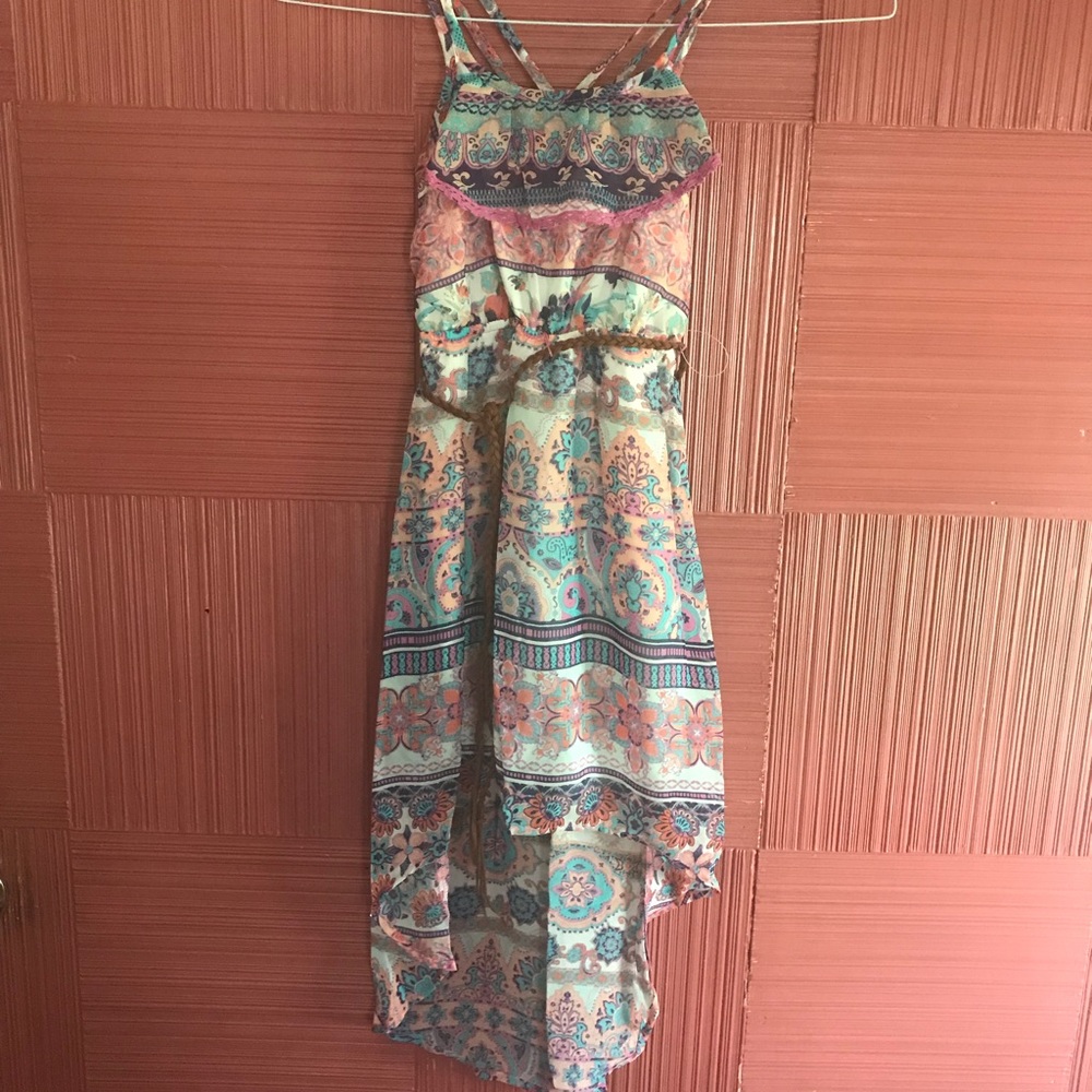 Xhilaration high low maxi with crisscross back